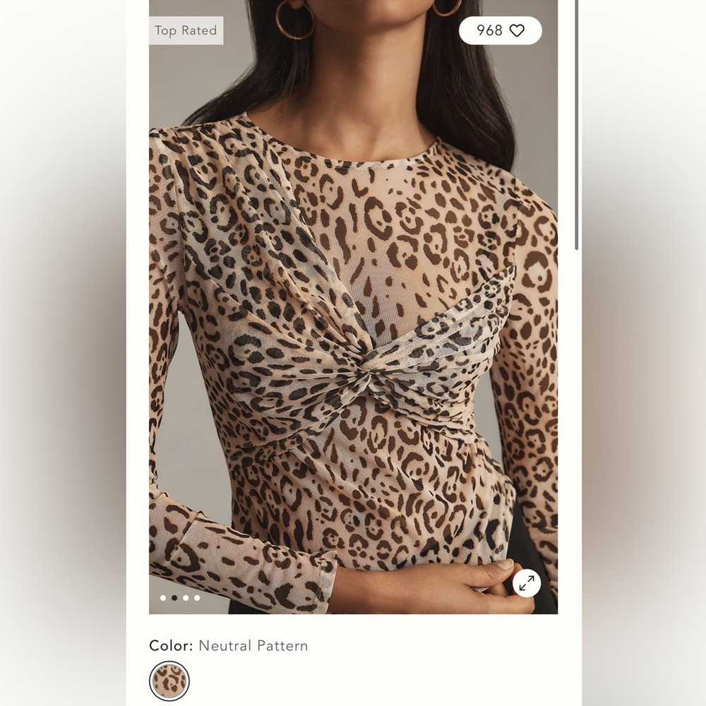 Leopard Print Long Sleeve Top